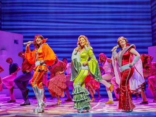 A performance of Mamma Mia! on stage in London