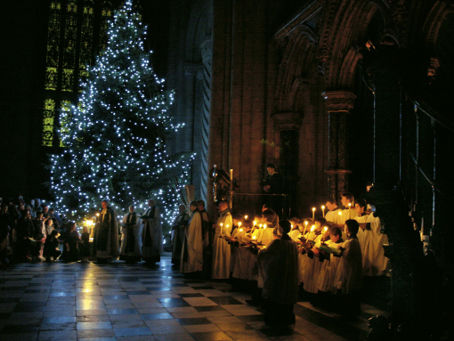 Durham Castle during Christmas