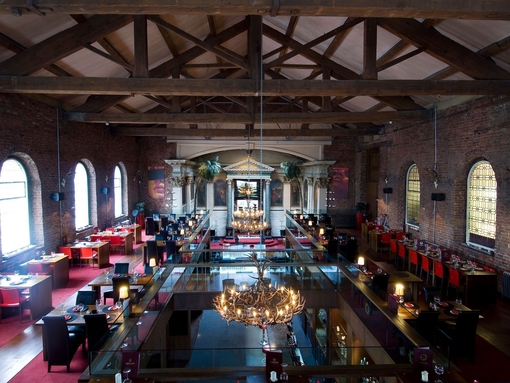 Ropewalks district, the Alma de Cuba bar restaurant, old Polish church transformed into a lounge