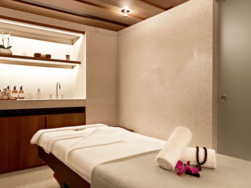 A treatment room at Akasha Spa, part of the Hotel Café Royal in London
