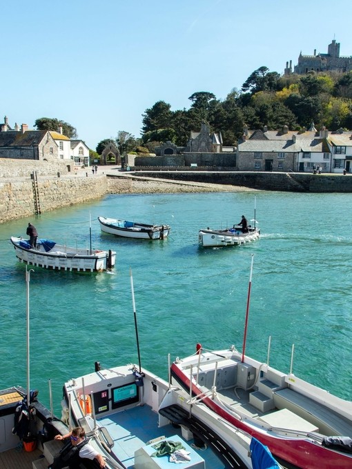 The harbour of Saint Michaels Mount in Cornwall