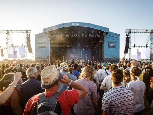 Victorious Festival in Portsmouth, a large crowd enjoying Fontaines D.C. on the Common Stage.