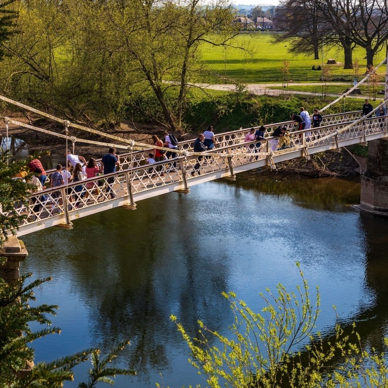 Victoria Suspension Bridge over the river Wye, Hereford.